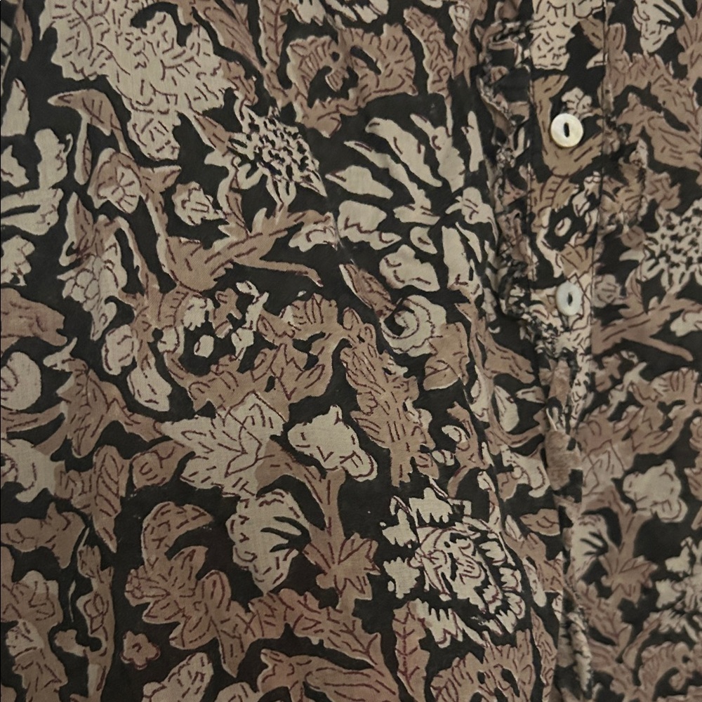 Cleobella Women's Floral Button-Up Blouse - Black and Tan - Picture 3 of 4